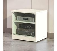 Mueble para equipos multimedia,soporte para equipos audiovisuales,mueble para equipo de música con estantes ajustables，Armarios móviles para el hogar,la oficina y el cine(Cream,60cm/23.6in)