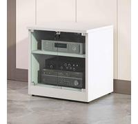 Mueble para equipos multimedia,soporte para equipos audiovisuales,mueble para equipo de música con estantes ajustables，Armarios móviles para el hogar,la oficina y el cine(White,60cm/23.6in)