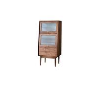 Mueble Para Licores Estantería de madera maciza de nogal de 50 x 40 x 110 cm, mueble auxiliar de almacenamiento for comedor de apartamento pequeño, adecuada for cocina. Armario De Almacenamiento