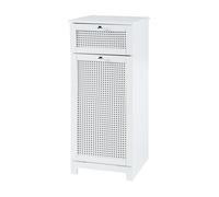 Mueble para ropa sucia karlsøy con cesto extraíble mdf 90x38x40cm - blanco [en.casa]
