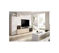 DEKIT GRUPO RIMOBEL KEI - SALON TV COMPACTO CON 3 PUERTAS - BLANCO / NATURAL - 140,6 x 227 x 40