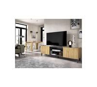 DEKIT GRUPO RIMOBEL Astral Mueble de TV bajo, Melamina, Grafito y Nordic, 45x161x35 cm