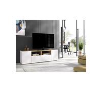 DEKIT GRUPO RIMOBEL ISOLA Mueble de TV bajo, Melamina, Blanco y Nordic, 44x142x35 cm