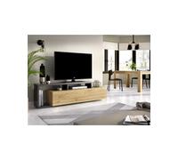 DEKIT GRUPO RIMOBEL KRAM Mueble de TV bajo, Melamina, Grafito y Nordic, 47x165x40 cm