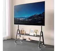 Mueble Para Televisión, Mueble Para Televisión, Carrito Estable Y Móvil Con Bandeja De Almacenamiento Y Ruedas Con Freno, Apto Para Televisores De Hasta 75 Pulgadas, Ideal Para Dormitorios(Black-B)