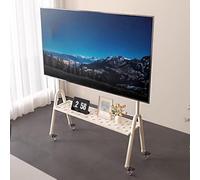 Mueble Para Televisión, Mueble Para Televisión, Carrito Estable Y Móvil Con Bandeja De Almacenamiento Y Ruedas Con Freno, Apto Para Televisores De Hasta 75 Pulgadas, Ideal Para Dormitorios(Beige-A)