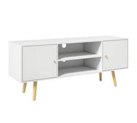 Mueble para televisor Homcom de 120 cm, con dos estantes y dos compartimentos abiertos, ideal para televisores de hasta 55 pulgadas. Mueble moderno para la sala de estar o el dormitorio, color blanco.