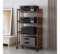 Mueble para TV AV de 2/3/4/5 Niveles con estantes Ajustables, Ruedas, Soporte Multifuncional para TV, Fabricado en Madera, 24 Pulgadas de Ancho x 48 Pulgadas de Alto.