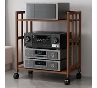 Mueble para TV AV de 2/3/4/5 Niveles con estantes Ajustables, Ruedas, Soporte Multifuncional para TV, Fabricado en Madera, 24 Pulgadas de Ancho x 30 Pulgadas de Alto.