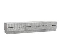 Mueble para TV Centro de Entretenimiento para Sala de Estar y Sala de Juegos Consola Multimedia con 3 Cajones y Pasacables 147 X 34,5 X 27 Cm Madera de Ingeniería (Gris Cemento)
