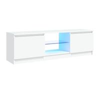 vidaXL Mueble para TV con Luces LED Soporte Mobiliario Aparador Estante Salón Sala de Estar Dormitorio Decoración Blanco 120x30x35,5 cm