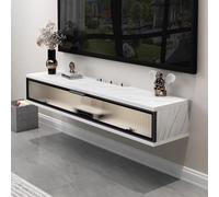 Mueble Para TV De Madera Maciza Para Colgar En La Pared, Estante De Almacenamiento Para Decodificador De WiFi Y Router, Cubierta Para Toma De Corriente Y Mueble Decorativo(D,100x23x20cm)