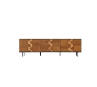 Mueble para TV de Salón TV De Pie De Madera Maciza Retro For El Hogar, Color Teca, For Sala De Estar. Mueble para TV con Almacenamiento(A:180CM*57CM*40CM)