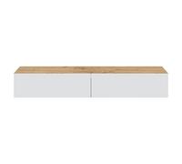 MOBELCENTER - Mueble TV Flotante Moderno de 180 cm con Acabado Roble Nodi y Blanco Artik, Diseño Elegante y Práctico para Sala de Estar(1511)