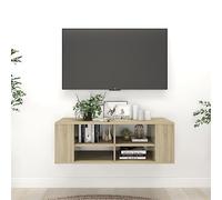 Mueble para TV Montado en la Pared, Mueblee Multimedia de Diseño Moderno con Estantes de Almacenamiento Abiertos, Muebles de Salón Que Ahorran Espacio (Roble Sonoma)
