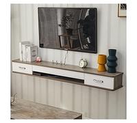 Mueble para TV montado en la pared, soporte flotante para TV, consola multimedia de entretenimiento, estantes flotantes con puerta, para cobertizo de almacenamiento debajo del televisor (B 140 cm)