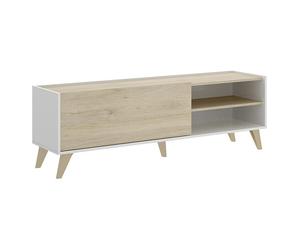Mueble para TV Ness (L x An x Al: 43 x 155 x 47 cm, Natural/Blanco)