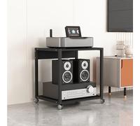 Mueble para TV y Consola de Videojuegos de Estilo Moderno de Mediados de Siglo - Estantería Audiovisual versátil para la Esquina del salón, con Soporte para DVD y Tocadiscos (50,1 x 40 x 90