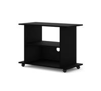 Mueble para TV Yogi de 80 cm con ruedas y 2 estantes - negro mate | Bim Furniture - ref. 5903769747764 - 5903769747764 - Negro