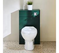 Mueble para WC - Moderno - Color Verde Oscuro de 500mm Completo con Inodoro Select con Placa de Accionamiento Cromada - Cluo