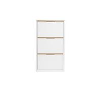 Mueble para zapatos de 3 puertas acabado blanco lacado brillante L68 cm KIRK