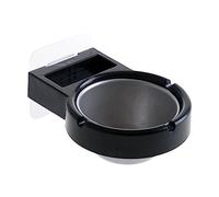 Mueble portátil Interior Cenicero montado en la Pared Cenicero de Inoxidable Soporte de baño Estante de Almacenamiento Estante de Almacenamiento Desmontable para baño (Black, One Size)