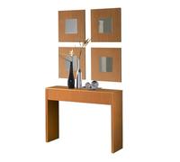 Mueble recibidor cosola con 4 espejos lupe 100x76x30cm color cerezo