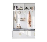 Mueble recibidor de panel de partículas con zapatero,blanco