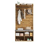 Mueble recibidor de panel de partículas con zapatero,natural