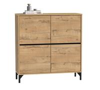 Mueble recibidor zapatero tokio 4 puertas 5 baldas mueble pasillo color roble gold 101 cm