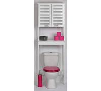 TENDANCE Mueble para baño WC - 2 puertas y 1 estante - Diseño puro y sencillo