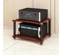 Mueble Tocadiscos de Madera y Metal Mueble Equipo HiFi, Soporte for Audio Estéreo Gabinete AV Moderno, for CD Organizador de Componentes de Entretenimiento(Red,40cm/15.7in)