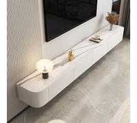 Mueble Tv 120-300cm Mural Banco Consola Elevador Soporte De TV Flotante Con Puerta Y Orificios Para Cables Entretenimiento Moderno Centro De Medios De Comunicación De La Consola Para(Blanco,280*20*24C