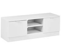 Mueble TV 2 baldas 2 cajones tablero de partículas 102 cm estilo escandinavo blanco Winnipeg