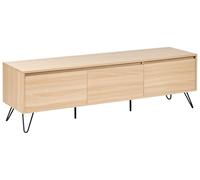 Mueble TV 3 estantes tablero aglomerado 150 cm estilo minimalista marrón claro Cardigan