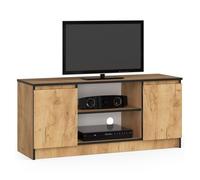 AKORD Mueble TV Roble Craft 120 cm 2 Puertas Frente en Color Roble Craft 2 estantes 120x40x55 cm