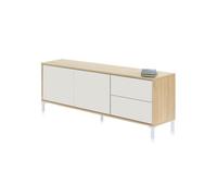 Mueble tv brooklyn blanco artik (blanco mate) - roble canadian 130 x 47 x 41 cm