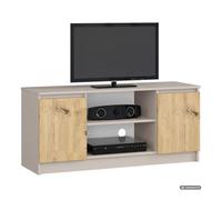 Mueble tv cachemira 120 cm 2 puertas color roble artisan mate 2 estantes 120x40x55 cm