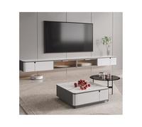 Mueble TV Colgante Mueble de TV flotante montado en la pared, consola multimedia for TV con centro de entretenimiento montado en la pared, soporte de TV flotante blanco moderno con 2 puertas abatibles