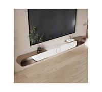 Mueble TV Colgante Mueble de TV flotante montado en la pared, unidad de TV flotante escalable con cajones, marco de acero inoxidable y tablero de losa de roca, consola multimedia de entretenimiento mo