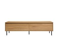 Mueble TV con acabado de roble claro y 2 cajones 160 cm ARAGON