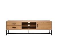 Mueble TV con acabado de roble claro y metal negro 160 cm LOVATO