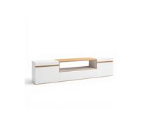 Mueble tv con almacenamiento en blanco y roble arena 203 cm kavos blanco - roble arena 203 x 45 x 34,6 cm