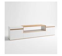 Mueble tv con almacenamiento en blanco y roble arena 203 cm kavos blanco - roble arena 203 x 45 x 34,6 cm