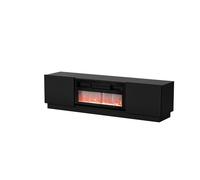 Mueble tv con chimenea 180cm negro gigi