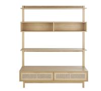 Mueble TV con estantería y 2 compartimentos, 150 cm