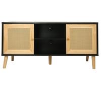 Mueble tv de caña escandinavo "iguana" - 120 x 30 x 56,5 cm - negro