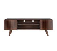 Mueble TV de madera maciza de mango oscuro con puertas correderas 140 cm ALBA