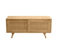 Mueble TV de madera maciza de mango y caña de ratán 110 cm ACANGE