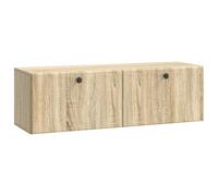 Mueble TV de pared 98 x 31 x 30 cm roble Sonoma | Madera de ingeniería, puertas con bisagras de 90°, diseño moderno, espacio de almacenamiento, fácil mantenimiento
